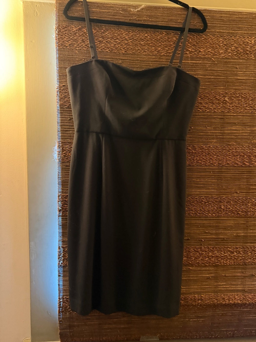 BCBGMaxAzria Black Strapless Cocktail Dress with Thin Straps